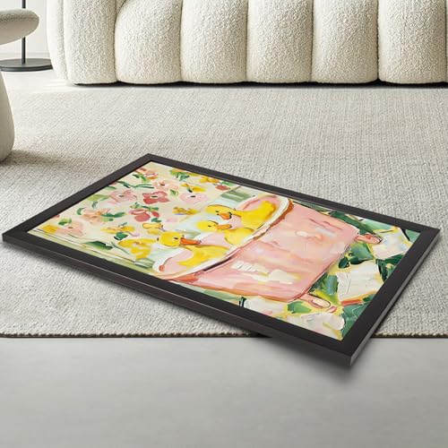 Colorful Bathroom Canvas Wall Art Funny Playful Duck Bath Poster Whimsical Rubber Duck Pictures Watercolor Prints Painting For Bathroom Kids Room Bedroom Wall Decor 8x10in black Framed - color: style 05, size: 8"L x 10"W