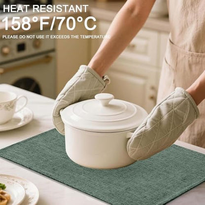 Homaxy Cloths Placemats for Dining Table Set of 4, 13" x 19", Green - color: Green, size: Placemats Set of 4