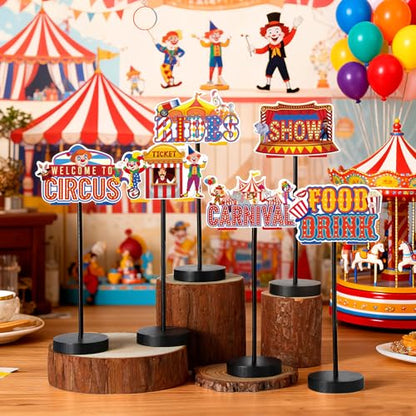DoubleFill 6 Pcs Carnival Party Decoration for Table Centerpieces - style: Carnival Circus