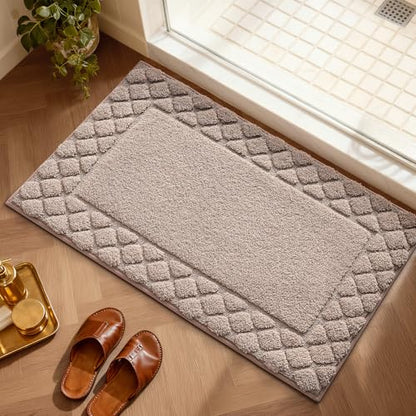LUMI Bathroom Rugs 24x36, Non Slip Bath Mats, Absorbent Quick Dry, Brown - size: 24"x36"