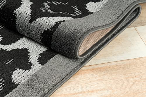 REMNAZ Custom Size Non-Slip Rubber Backed Hallway & Stair Runner | Washable, Robot & Pet Friendly | Curl Resistant, Shed-Free, Anti-Fray Edges | 31 inch Wide X 6 feet Long, Royal Grey - color: ‎royal / Grey, size: 31 inch Width X 6 Feet Length