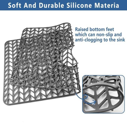AWOKE Silicone Sink Protectors for Kitchen Sink, 30" x 16" Rear Drain Hole - size: 30 x 16 Rear Drain