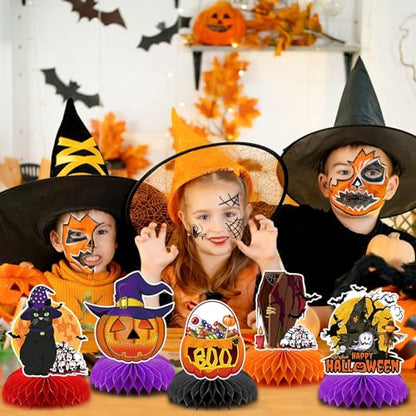 10Pcs Halloween Honeycomb Centerpieces Table Toppers Decoration - style: Halloween Style