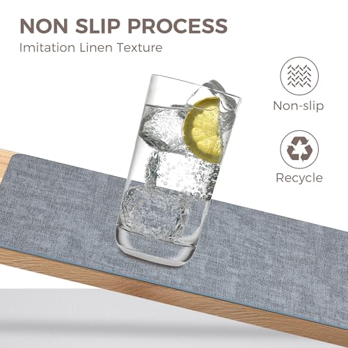 NCUE Vinyl Placemats Set of 4, 17"x12" Wipeable Place Mats with Coasters - color: Light Blue, size: Set of 4