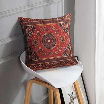 Britimes Throw Pillow Covers Set of 2, 18 x 18 Inch, Aztec Red - color: Ethnic Tribal 13, size: 18" x 18" (Pack of 2)