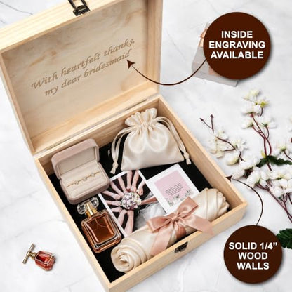 Personalized Floral Monogram Box, Engraved Bridesmaid & Maid of Honor Gift - style: 3. Monogram Designs