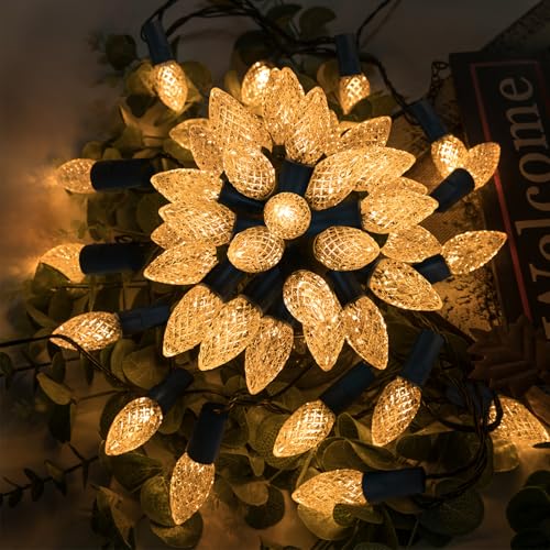 AWQ 200LED 66FT C6 Christmas String Lights Plug in Fairy Twinkle Multicolor - color: Warm White