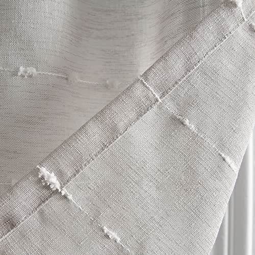 Lush Decor Farmhouse Textured Sheer Window Curtain Valance, 52"W x18"L, Gray - color: Grey