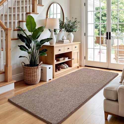 Keeko 2x8 Area Rugs for Living Room,Soft Washable Memory Foam Bedroom Rug - color: Brown-white, size: 2' X 8' (Rectangular)