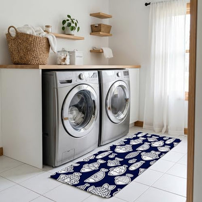 Kitchen Rugs for Floor 2 Pcs Memory Foam Padded Anti Fatigue Kitchen Mat - color: Fish-03