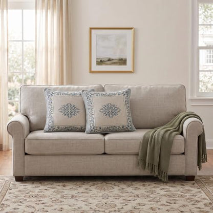 ISAENNE Designer Elegant Square Throw Pillow Cover,Set of 2,18"x18" - color: Segerman a, size: 18" x 18" (Pack of 2)