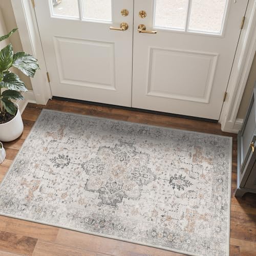 BESBLEE 3x5 Area Rug for Living Room,Washable Non Slip, Light Taupe Brown - color: Light Taupe Brown, size: 3' x 5' (Rectangular)