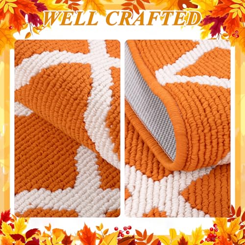 SHACOS Fall Runner Rug 2x6 ft Dirt Trapping Hallway Kitchen Rug Runner - color: Orange, size: 2' x 6'