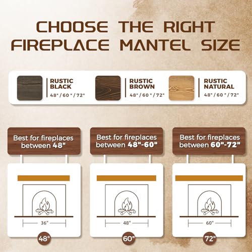 72x7x3in Solid Pine Wood Fireplace Mantel, Natural Wood - color: Natural Wood, size: 72x3x7-solid