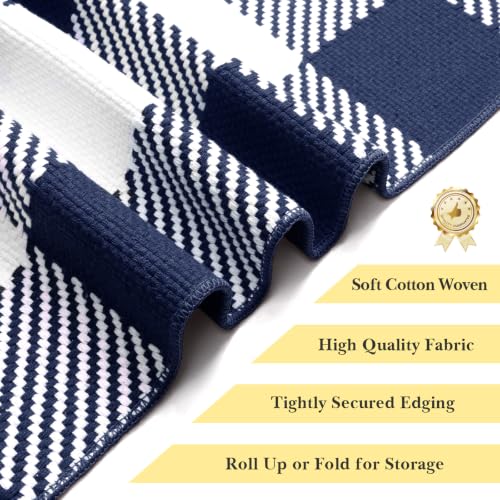 Outdoor Rugs, Blue and White Area Rug Checkered 2’4’’x3’7’’ - color: Blue & White, size: 2'4" x 3'7" (Rectangular)