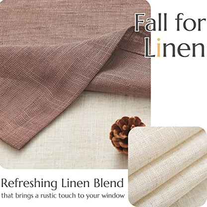 jinchan Kitchen Valance Curtain Double Layers, 50x16, 1 Panel, Brown - color: Double Layer | Brown, size: 50"W x 16"L (Pack of 1)