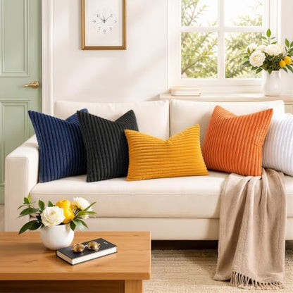 Simmore Fall Soft Blue Flannel Throw Pillow Covers 24X24 Set of 2 - color: Blue, size: 24" x 24" (Pack of 2)