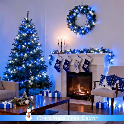 JMEXSUSS 2 Pack 100 LED Blue and White Christmas Lights - color: Blue White, size: 200 LED