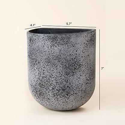 LA JOLIE MUSE Wall Planters for Indoor Plants, Hanging Flower Pots, 2 Pack - color: Rock Gray