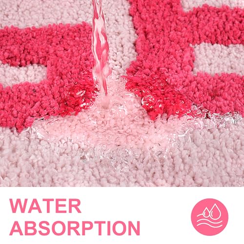 Zeeinx Get Naked Bath Mat Pink Cute Funny Bathroom Rugs 20”x32” - color: Pink, size: 1'8" x 2'8" (Rectangular)