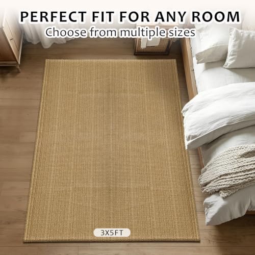 Faux Jute Rug,3x5 Braided Runner for Living Room,Bedroom,Entryway. - size: 3' x 5' (Rectangular)