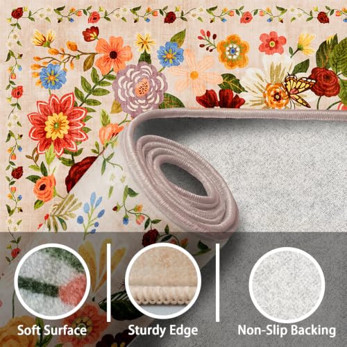 Beige Washable 2x3 Entry Rug, Small Rugs for Kitchen Bathroom Door Mat - color: Blush Beige, size: 2' x 3' (Rectangular)
