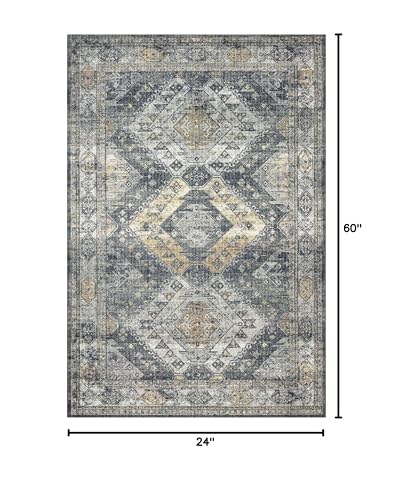 Loloi Skye Graphite/Silver 2'-0" x 5'-0" Accent Rug - color: Graphite / Silver, size: 2' x 5' (Rectangular)