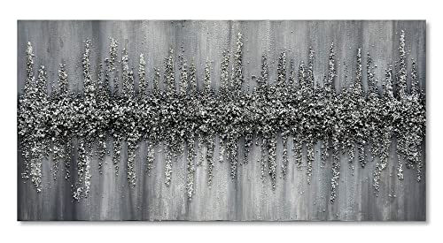 Art Modern Abstract Wall Art Black and White Crystal Stone Texture Painting Living Room Bedroom Corridor Wall Art Deco Painting 24x48 Inch - color: Yi020