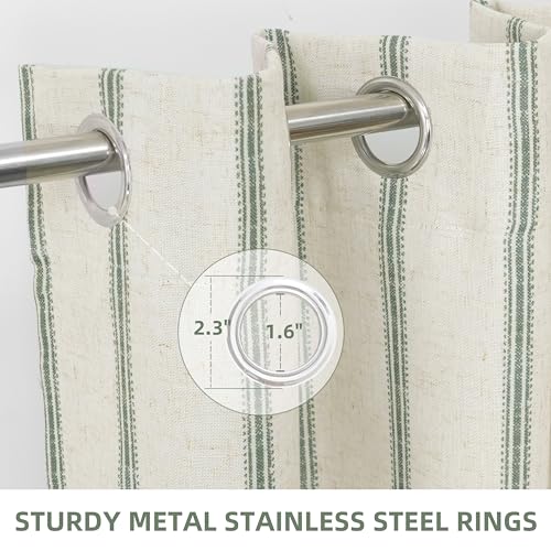 DriftAway Farmhouse Stripe Blackout Curtains, Grommet, W52xL36, Loden Green - color: G Loden Green Stripe, size: 52"W x 36"L (Pack of 2)