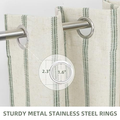 DriftAway Farmhouse Stripe Blackout Curtains, Grommet, W52xL36, Loden Green - color: G Loden Green Stripe, size: 52"W x 36"L (Pack of 2)