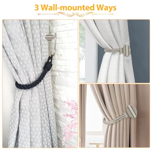 USFOOK Antique Silver Curtain Holdbacks, Drapery Tiebacks, 2 Pack/1 Pair - color: Antique Silver