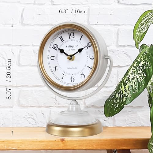 Vintage Metal Desk Clock,Retro Table Clock