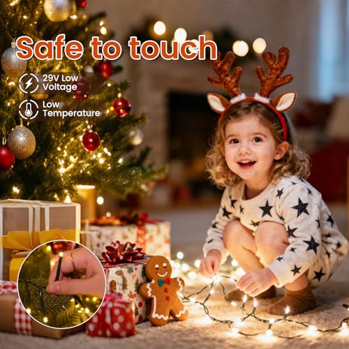 400 LED Cluster Lights Christmas 40FT Fairy Lights Plug in with Remote - color: Warm White, size: 400 LED