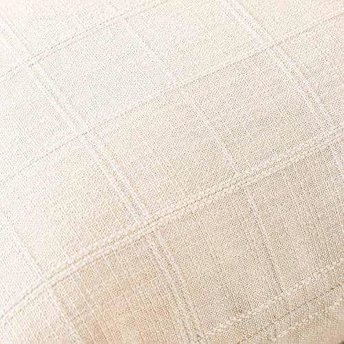Linen Plaid Checkered Throw Pillow Covers, Beige, 18x18, Set of 2 - color: Beige, size: 18" x 18" (Pack of 2)