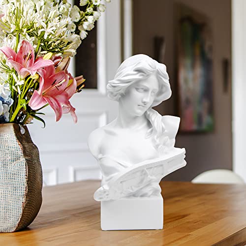 Norrclp Greek Statue of Musical Goddess, 11.8in Classic Roman Head Bust - color: Goddess-11.8in
