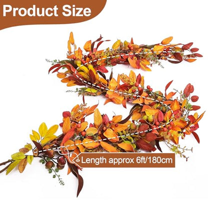 Montekin 6ft Artificial Thick Fall Berry Garland with Floral Flowers