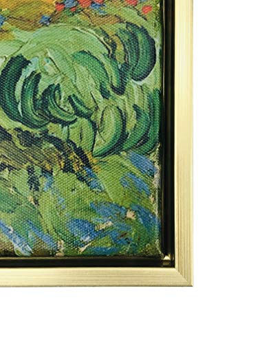Wieco Art Framed Canvas Art Wheat Field with Cypresses by Van Gogh Classical Paintings Reproduction Modern Canvas Print Wall Art Landscape Pictures Artwork for Home Office Decor - size: 32"L x 24"W