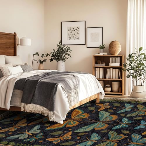 8x10 Area Rug for Living Room Butterfly Rugs Butterflies Insect Machine - color: Butterfly, size: 8' x 10' (Rectangular)