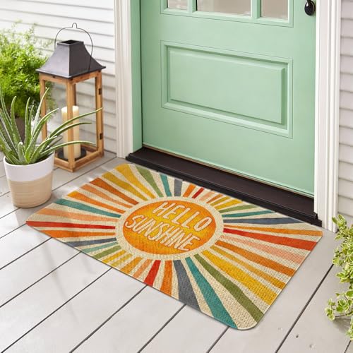 Maytycroco Hello Summer Sunshine Welcome Door Mat 30x17 Inch for Home Decor - color: Summer-02