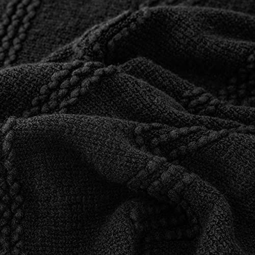 BATTILO HOME Black Throw Blanket for Couch, 50"x60" - color: Black, size: 50 x 60 in.