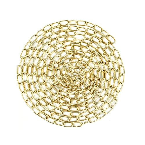 Golden Chains for Hanging, 10 Feet Stainless Steel Chain, Hanging Chain Link Light Duty Chain, Heavy Duty Hanging Chain for Home Outdoor Camping, Thickness 0.08 inches - color: Gold, size: No Chain Links