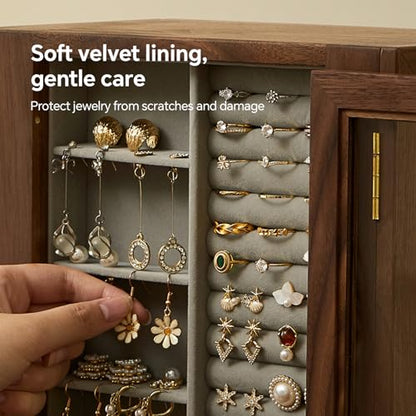 360 Rotating Design Wooden Jewelry Box for Women - size: Rotation