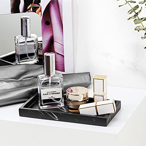 Luxspire Resin Bathroom Vanity Tray Countertop Organizer, Mini, Ink Black - color: Ink Black, size: Mini
