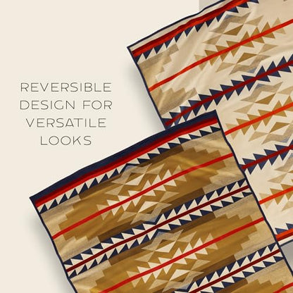 Pendleton Jacquard Unnapped Twin Blanket, 64 x 80 in, Heirloom Virgin Wool - color: Medicine Bow, size: Twin (64" x 80")