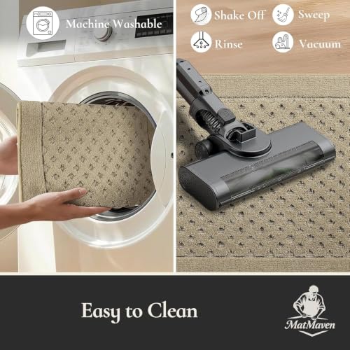 Dirt Trapper Door Mat 36"x 60", Non-Slip Entryway Rugs, Beige - color: Beige, size: 36" x 60"