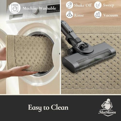 Dirt Trapper Door Mat 36"x 60", Non-Slip Entryway Rugs, Beige - color: Beige, size: 36" x 60"