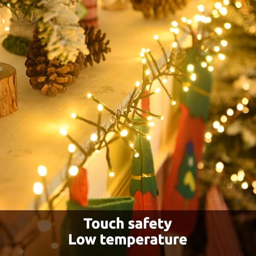 400 LED Cluster Lights Christmas 40FT Fairy Lights Plug in with Remote - color: Warm White, size: 400 LED