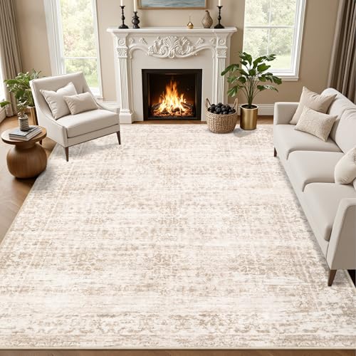 4x6 Area Rugs Living Room: Washable Rug for Bedroom Beige Brown - color: Beige Brown, size: 4' x 6' (Rectangular)
