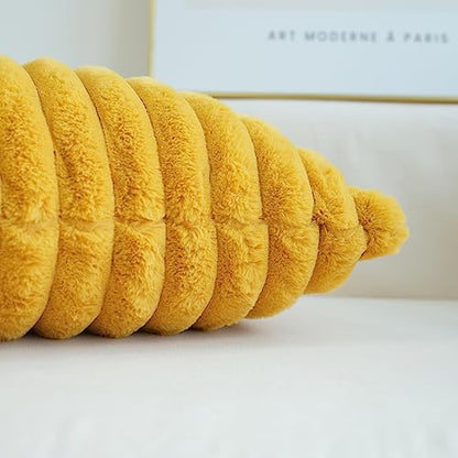 JOJUSIS Faux Fur Plush Throw Pillow Covers, Mustard Yellow, 12 x 20-Inch - color: Mustard Yellow, size: 20" x 12" (Pack of 2)