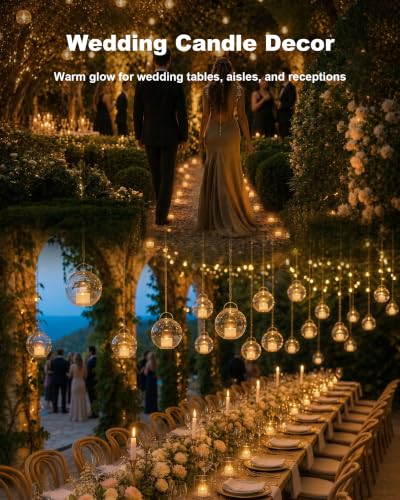 Homemory 50-Pack Flameless Tea Lights Candles Battery Operated, 200+ Hours - color: Warm White Glow – White Body, size: Pack of 50